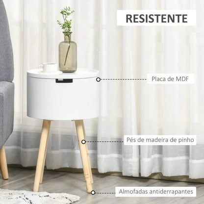 Mesa de Apoio Tamp – Branco – Design Nórdico - Leva-Me Contigo - Móveis & Decoração