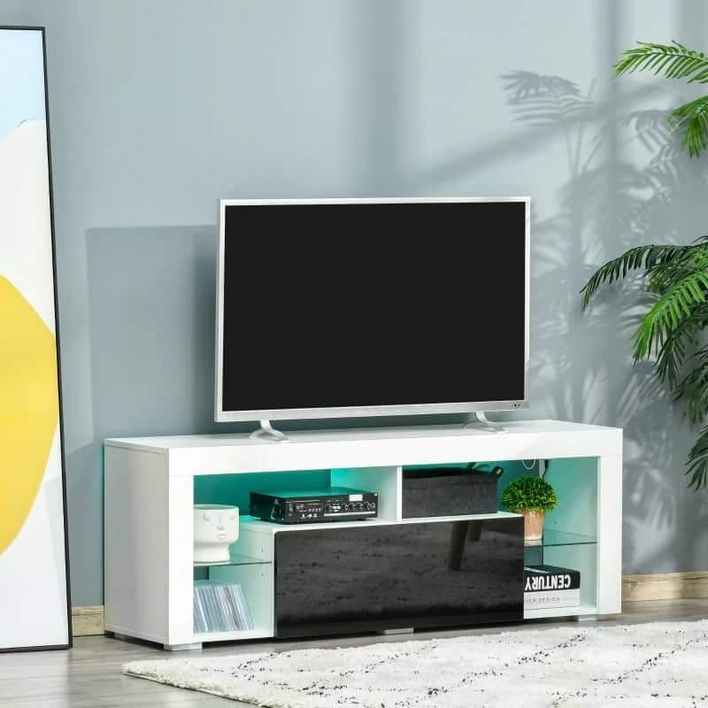 Móvel de TV Sunny - Branco e Preto - Design Moderno - Leva-Me Contigo - Móveis & Decoração