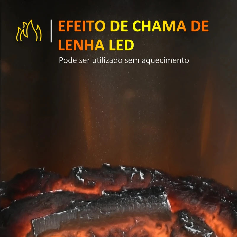 Mini-Lareira Elétrica 700W/1000W com Chama Realista