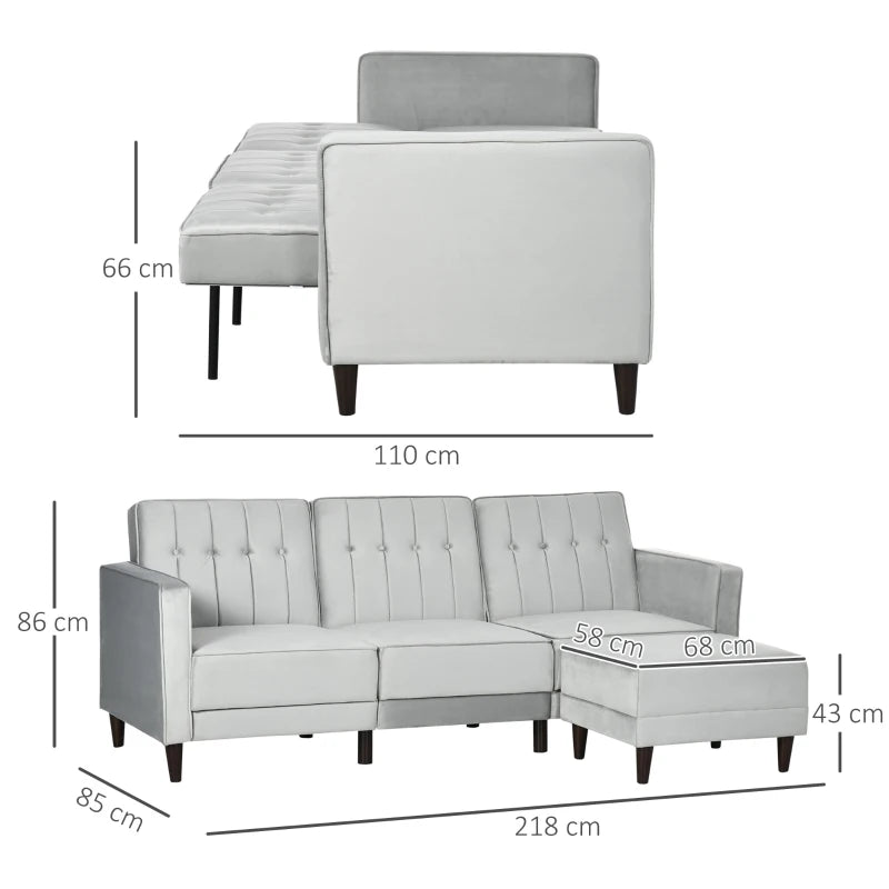 Sofá Cama Chaise Longue Rover com Encosto Ajustável - Design Moderno