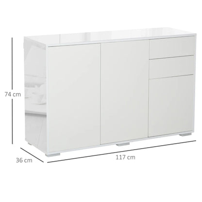 Aparador Mandy de 117 cm - Branco Brilhante - Design Moderno