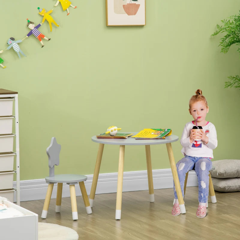 Conjunto Infantil Star - 1 Mesa e 2 Cadeiras - Design Nórdico