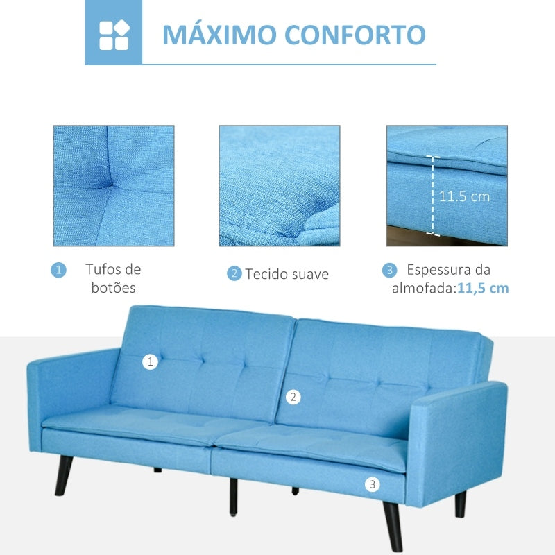 Sofá-Cama Mary - Azul - Design Nórdico - Leva-Me Contigo - Móveis & Decoração