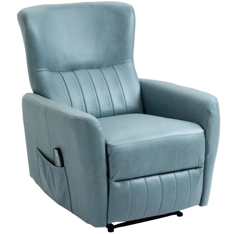 Poltrona Relax Sky Reclinável com 8 Zonas de Massagem - Azul Claro - Design Nórdico