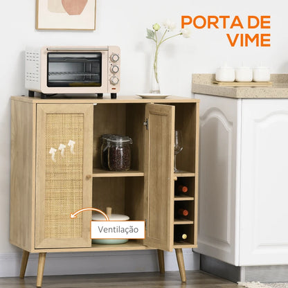 Aparador de Cozinha Dolce com Garrafeira - Design Cannage