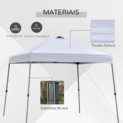 Tenda de Jardim Dobrável - Branco - 3x3m