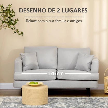 Sofá Fado de 2 Lugares Estofado em Linho - Design Nórdico