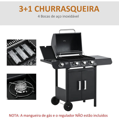 Churrasqueira a Gás com 4 Queimadores - 11,6KW