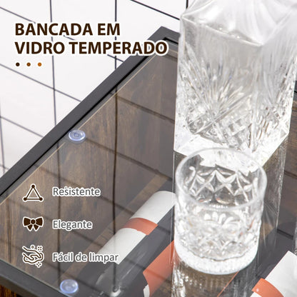 Aparador Rustik com Garrafeira de 60cm - Design Rústico