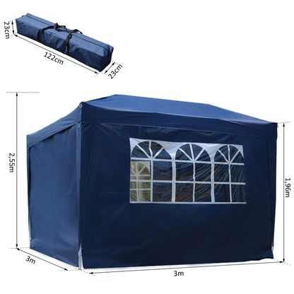 Tenda de Jardim com Janelas - Azul - 3x3m