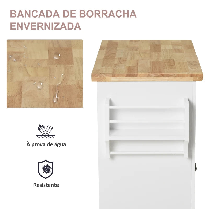 Ilha de Cozinha Móvel Tolsku - Design Moderno